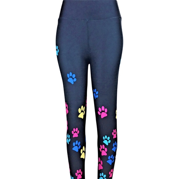 Charlies Project Kid's Size L/XL Paw Print Colors Leggings NWT Original Dust Bag - Picture 6 of 9